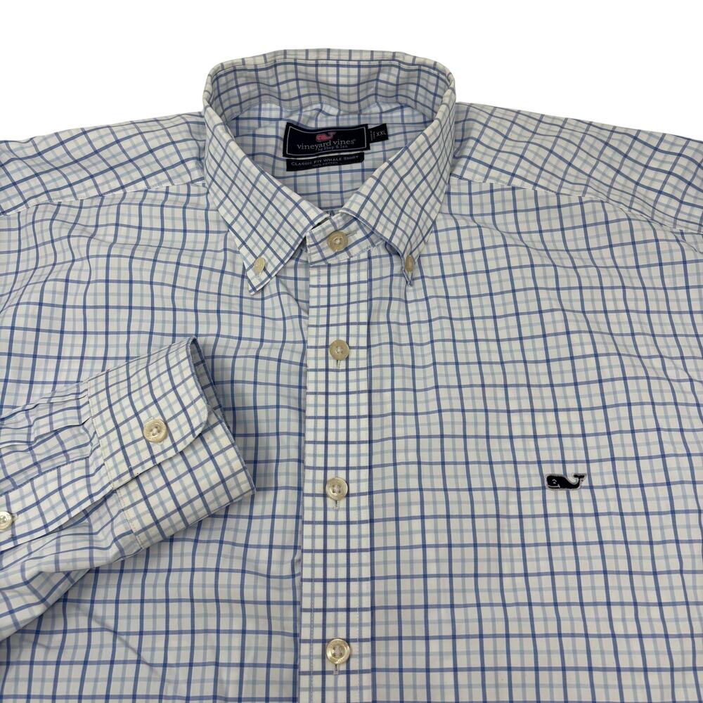 Vineyard Vines Mens 2XL Blue Check Plaid Long Sleeve Button Down Shirt
